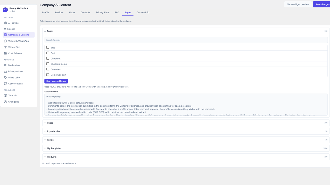Company &amp; Content — Pages