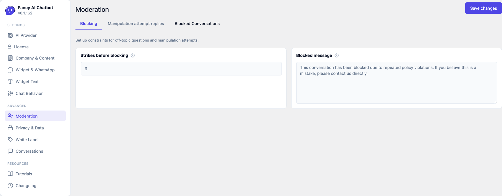 Moderation — Blocking