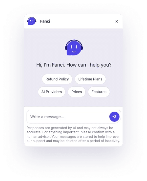 Fanci replying in Spanish with formatted bullet points